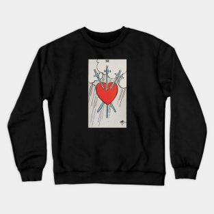 Three of swords tarot card Crewneck Sweatshirt